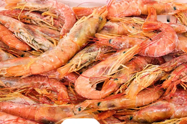 Camarones Frescos Para Venta Mercado —  Fotos de Stock