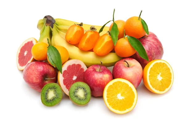 Sammlung Früchte isoliert auf weißem Hintergrund — Stockfoto