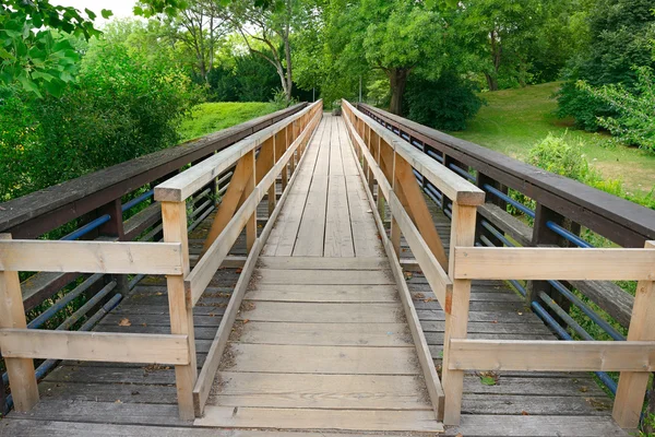 Wooden bridge in the park Stock Picture