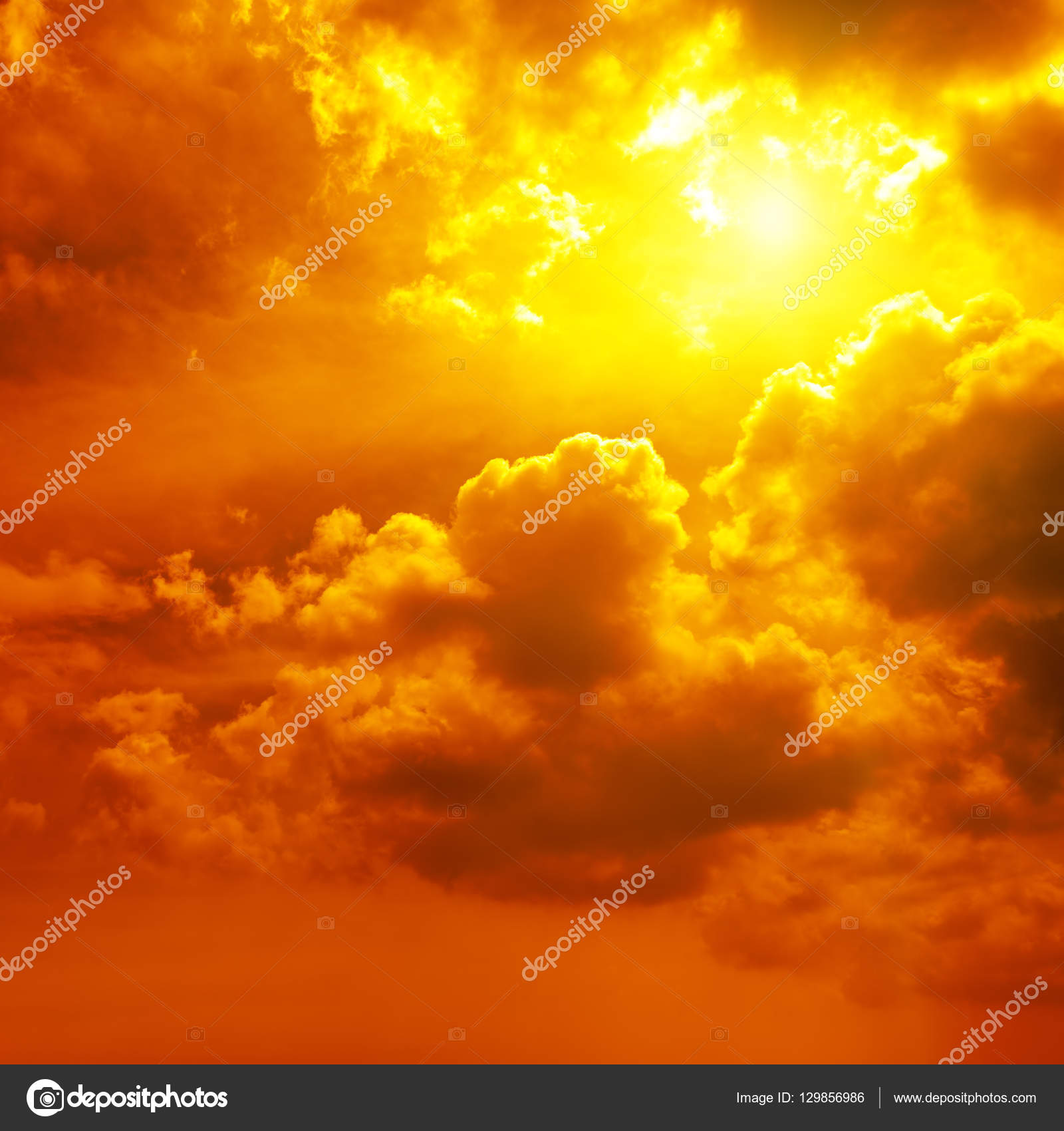 Beautiful bright sunset. Heavenly background. Stock Photo by ©Serg64  129856986