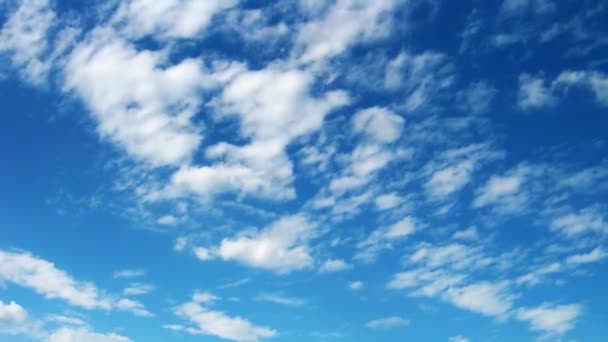 Snelle kleine wolken die over de blauwe lucht bewegen. — Stockvideo