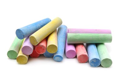 çok renkli tebeşir beyaz izole