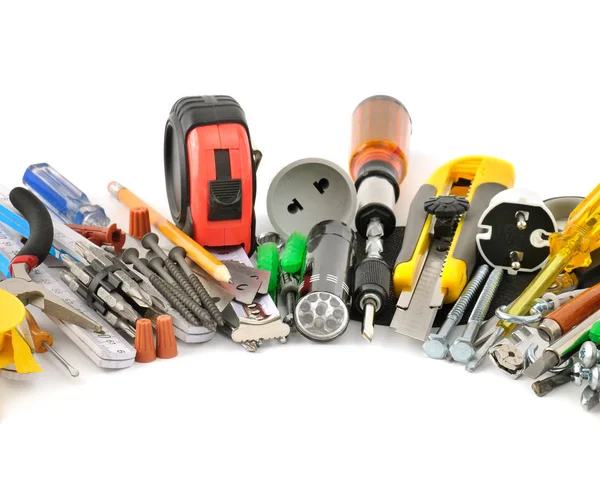 Collection tools on white background — Stock Photo, Image