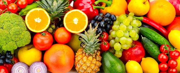 Колекція свіжих фруктів та овочів — стокове фото