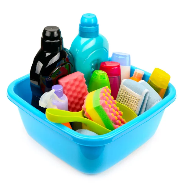 Hygiene products in basin — Stock Photo, Image