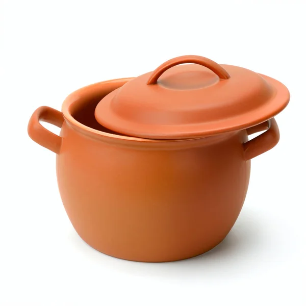 Kleipot geïsoleerd op wit — Stockfoto