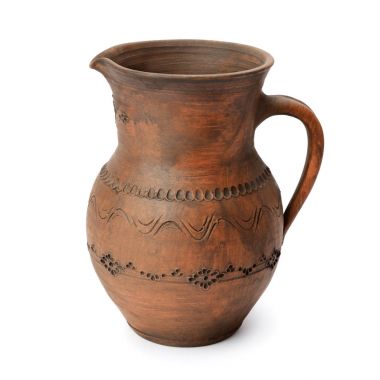 Kil sürahisi üzerine beyaz izole