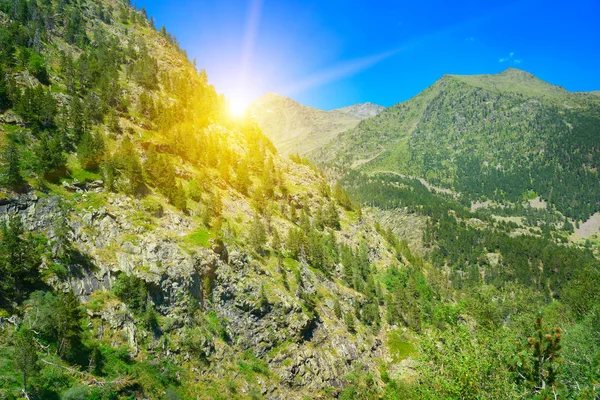 Beautiful sunrise in mountains — Stock Photo, Image