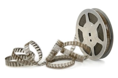 Eski cinefilm üzerinde beyaz izole