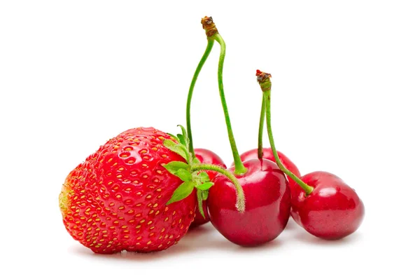 Cerises et fraises — Photo