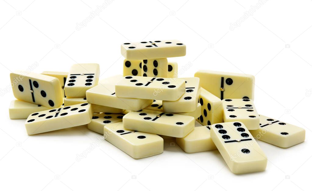 dominoes isolated on white