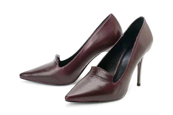 Women's high-heeled shoes isolated on white — Stock Photo, Image