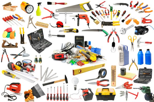Collection of tools necessary for the repair and maintenance of 