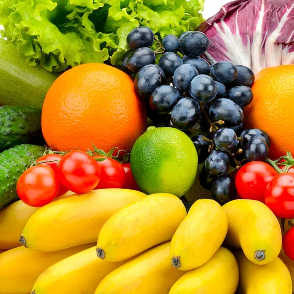 Collection fresh fruits and vegetables — Stock Photo, Image