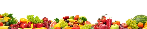 Panoramic collection fresh fruits and vegetables for skinali iso — Stock Photo, Image