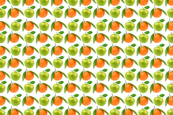 明るいパターンの果物、リンゴ、オレンジ. — ストック写真