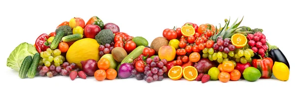 Large collection healthy fruits, vegetables, berries, isolated o — Stock Photo, Image