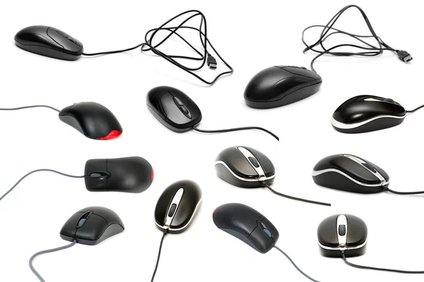 Set computer mouse isolated on white — Stock Photo, Image