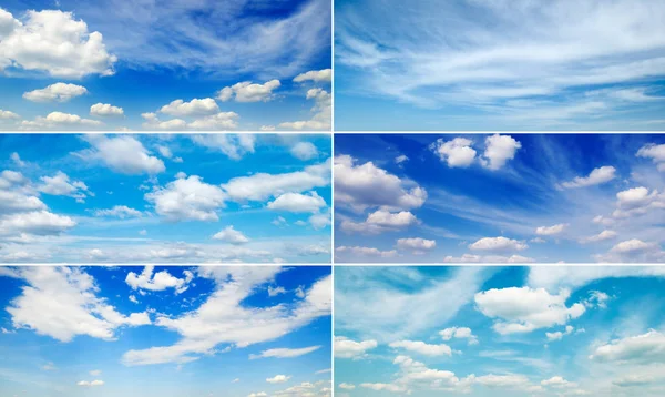 Σετ μεγάλα σύννεφα με μπλε ουρανό και σύννεφα — Φωτογραφία Αρχείου