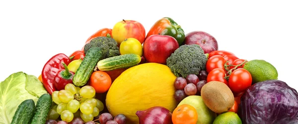 Světlé Foto Čerstvé Užitečné Zeleniny Ovoce Izolované Bílém Pozadí — Stock fotografie