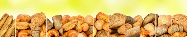 Collection Bread Products Frame Vertical Lines Abstract Background Copy Space — Stock Photo, Image