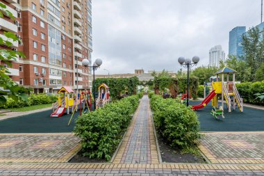 Moskova'nın yeni ilçede modern konut yüksek katlı evler