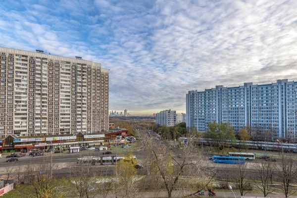 Casas Residenciales Modernas Gran Altura Nuevos Distritos Moscú —  Fotos de Stock