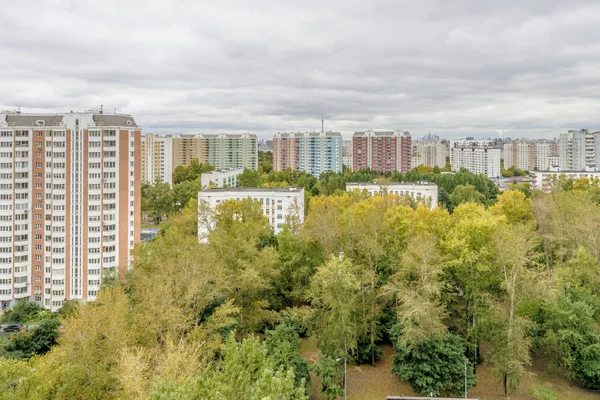 Casas Residenciales Modernas Gran Altura Nuevos Distritos Moscú — Foto de Stock