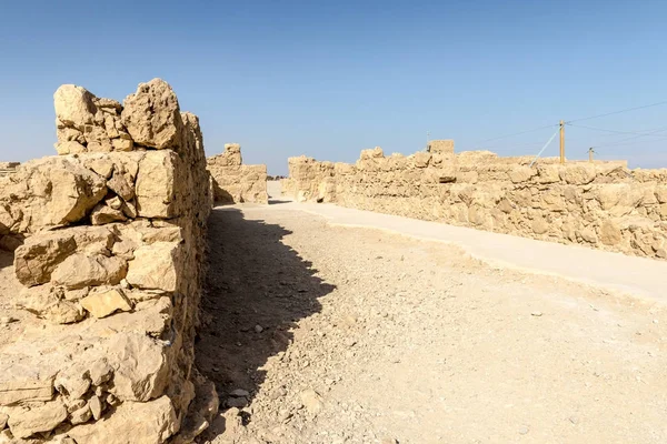 Ruiny Staré Pevnosti Massada Horách Poblíž Mrtvého Moře Jižním Izraeli — Stock fotografie
