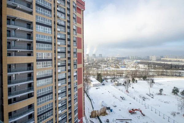 Die Fassade Eines Modernen Mehrstöckigen Wohngebäudes Moskau — Stockfoto