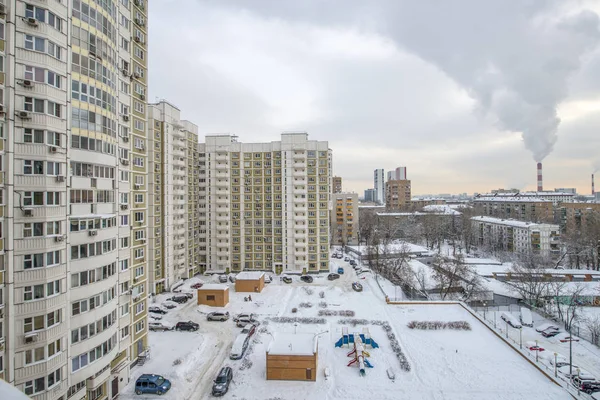 Wohnungsneubau Moskau Winter — Stockfoto