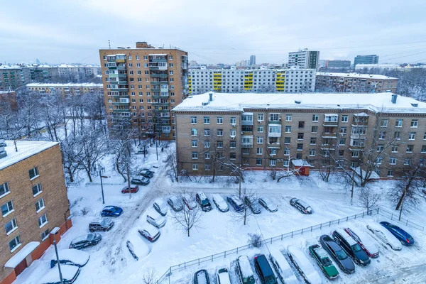 Nowe Budynki Mieszkalne Moskwie Zimie — Zdjęcie stockowe