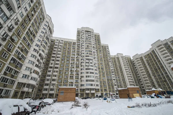 Fachada Moderno Edifício Residencial Vários Andares Moscou — Fotografia de Stock