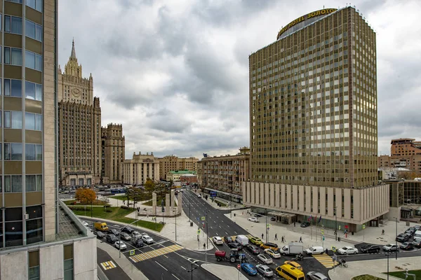 Moskwa Rosja Września 2019 Ulice Domy Centrum Moskwy Jesienią — Zdjęcie stockowe