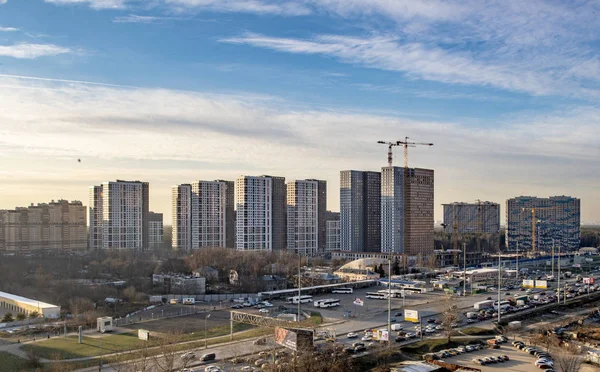 Nuevas Calles Zonas Residenciales Con Edificios Varios Pisos Moscú —  Fotos de Stock