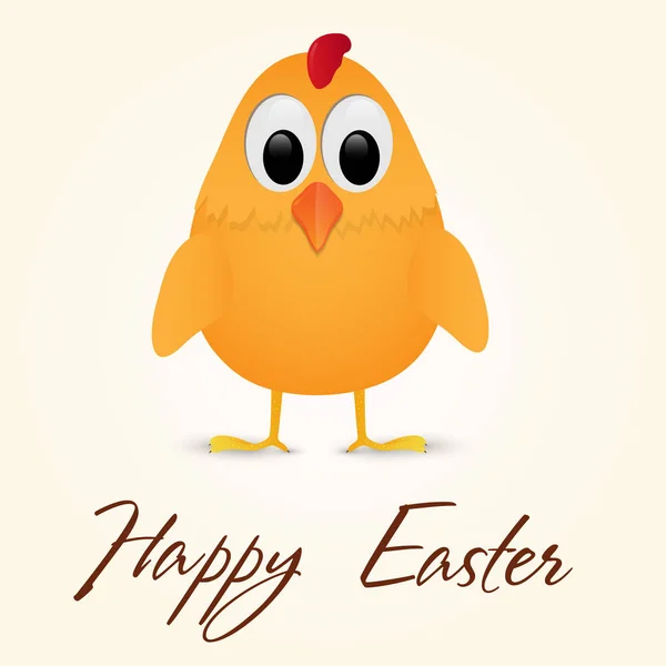 Happy Easter Greeting Card with chicken. Vector illustration. Stock Illustration