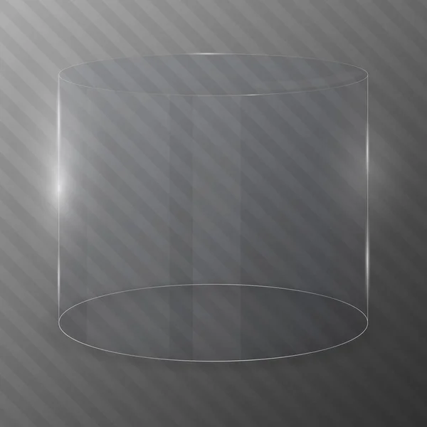 Cilindro di vetro. Modello di progettazione . — Vettoriale Stock