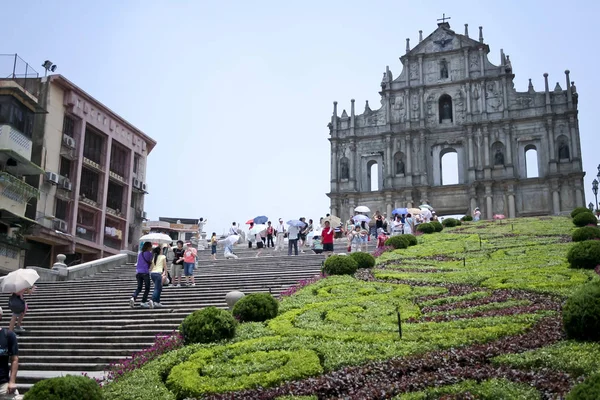 Ruins of st pauls cathedral in macao — Stock Photo, Image