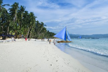 Boracay Adası beyaz plaj Filipinler