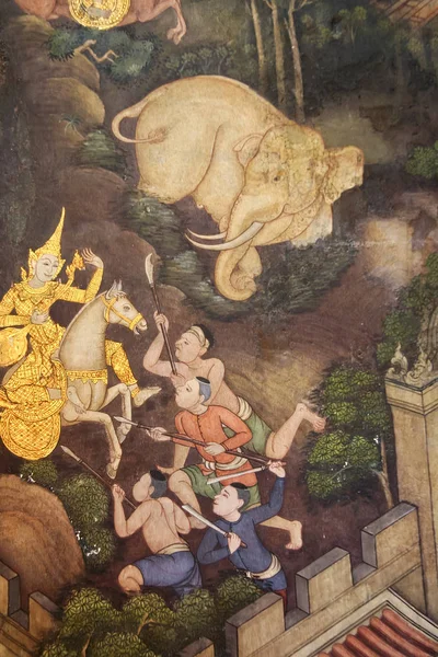 Scène du Ramayana wat po bangagara — Photo