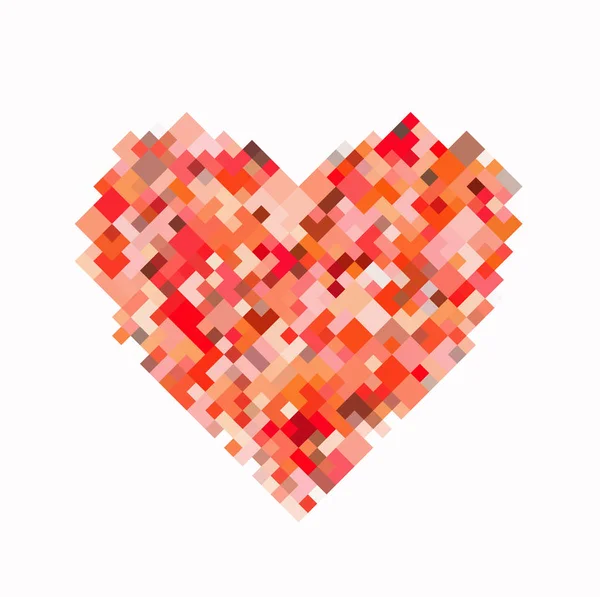 red pixel heart on white background