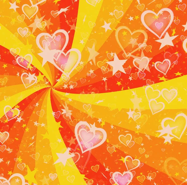 dreamy light hearts and stars on sun rays backgrounds
