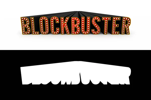 Blockbuster Filme Tipografia com Alpha Mapa — Fotografia de Stock