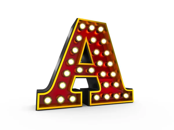 Letter A 3D Broadway Style — Stock Photo, Image