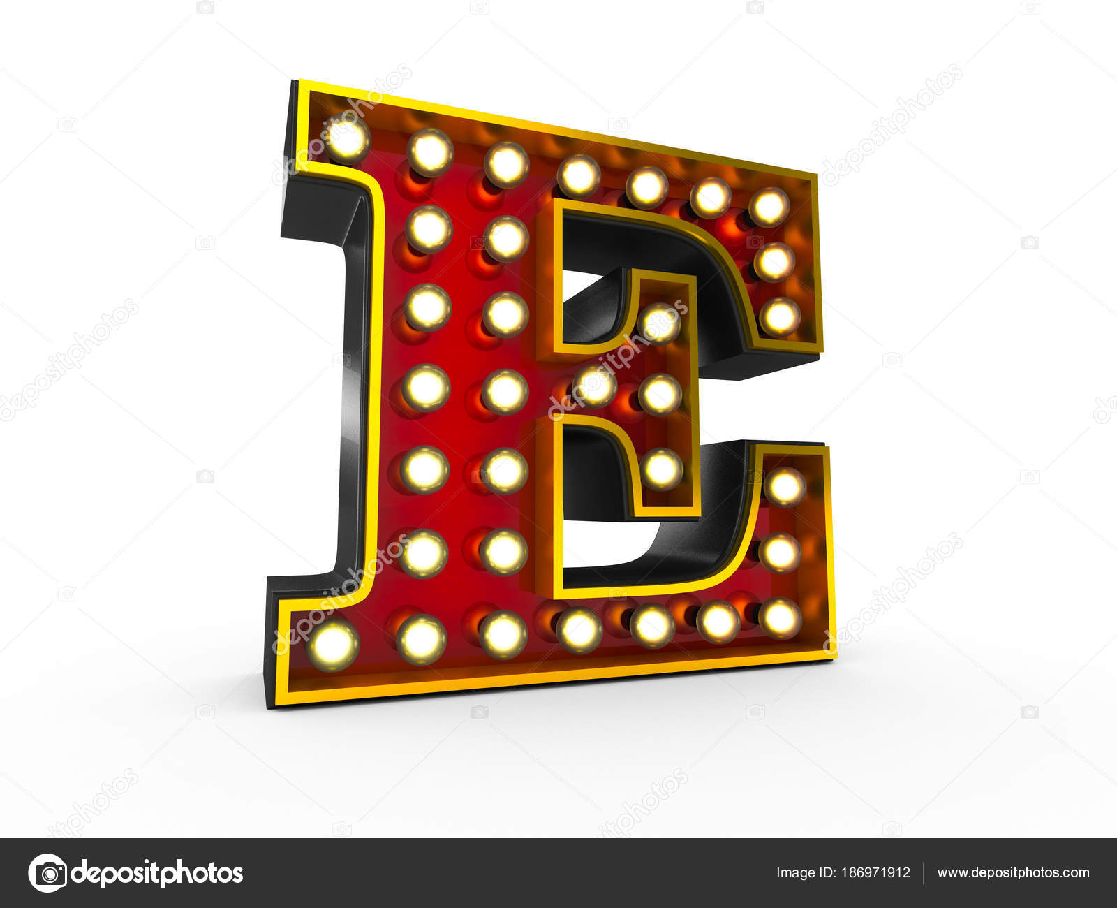 Letter E 3D Broadway Style Stock Photo by ©creisinger 186971912