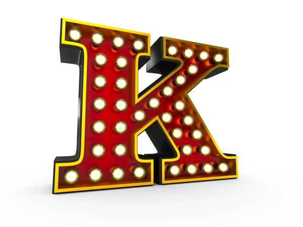 Буква K 3D в бродвейском стиле — стоковое фото