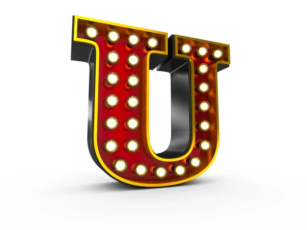 Letter U 3D-Broadway-stijl — Stockfoto