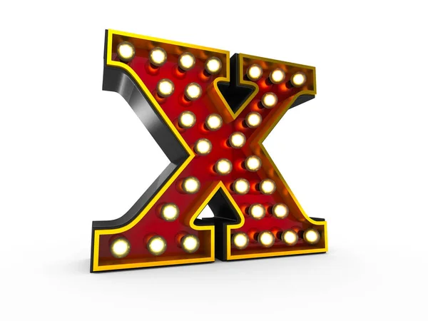 Litera X 3d Broadway styl — Zdjęcie stockowe