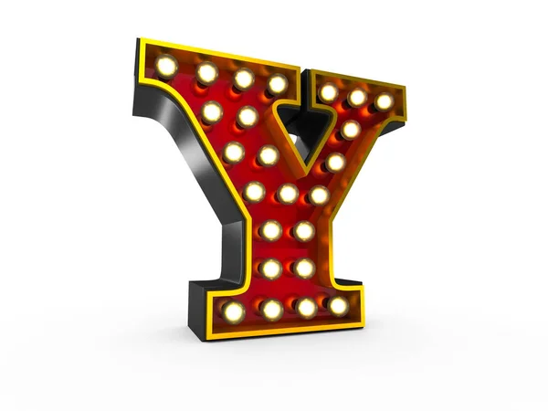 字母 Y 3d 百老汇风格 — 图库照片