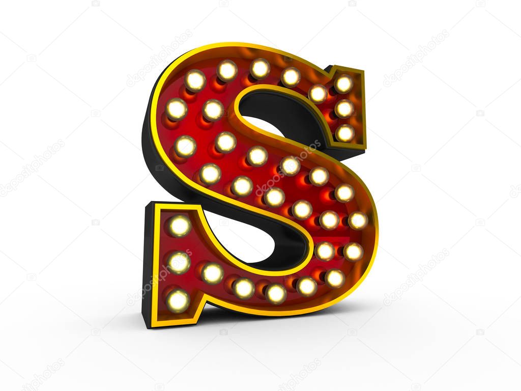 Letter S 3D Broadway Style